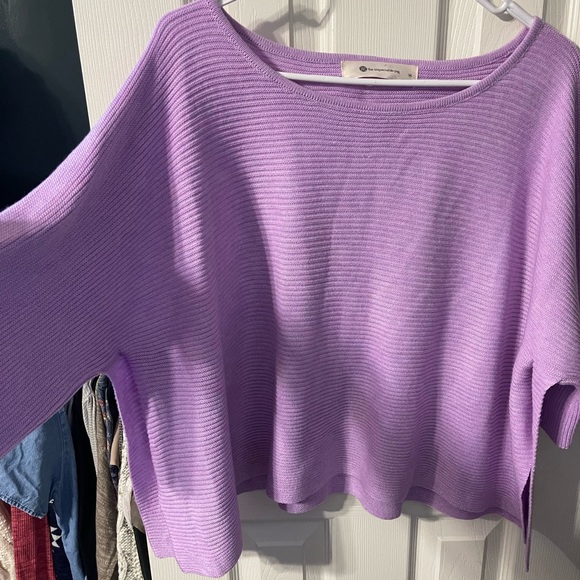 The Impeccable Pig Purple Boxy Sweater - Picture 2 of 2